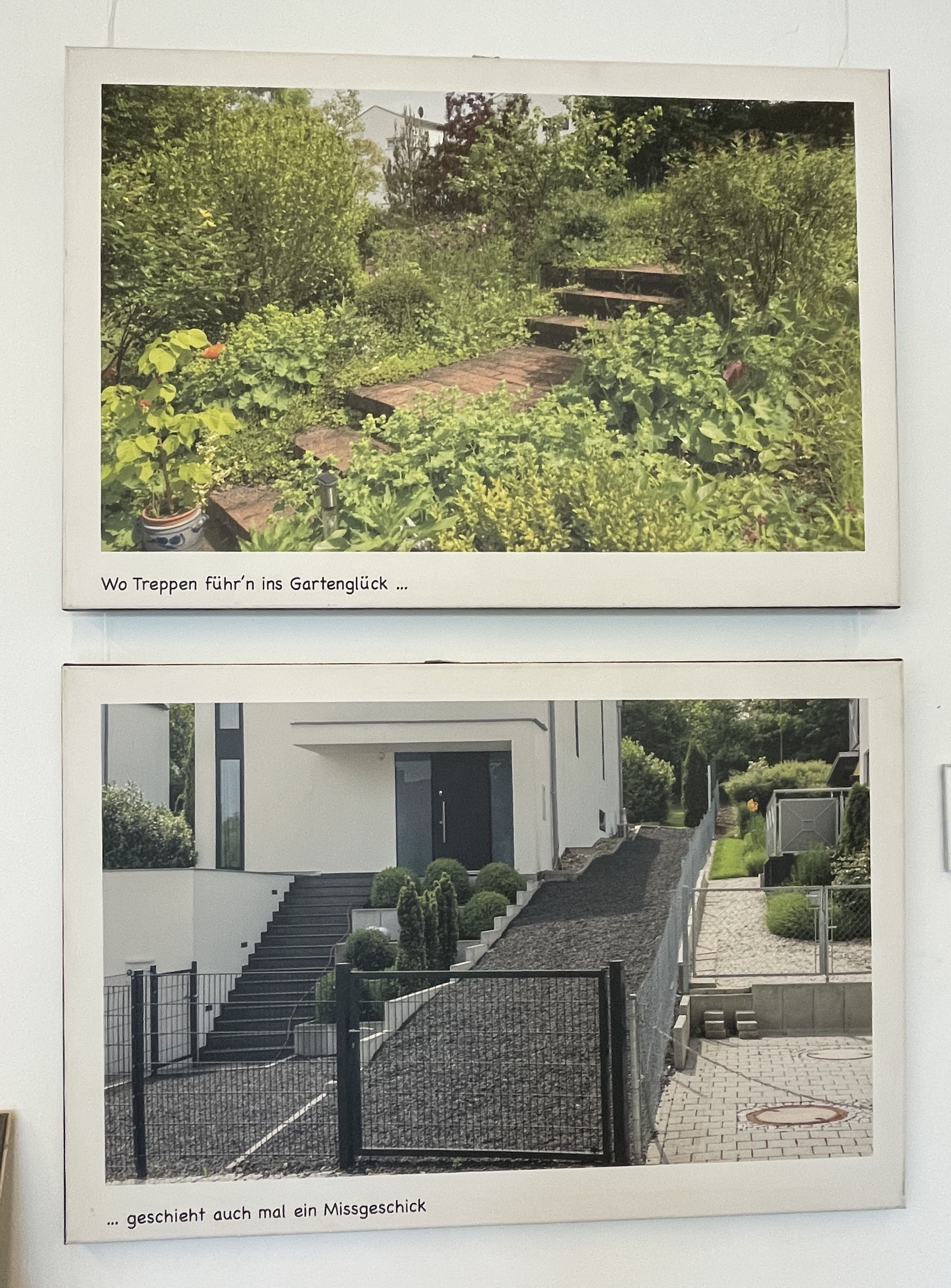Zwei der Gartenmotive aus der Ausstellung, Foto: R. Radl